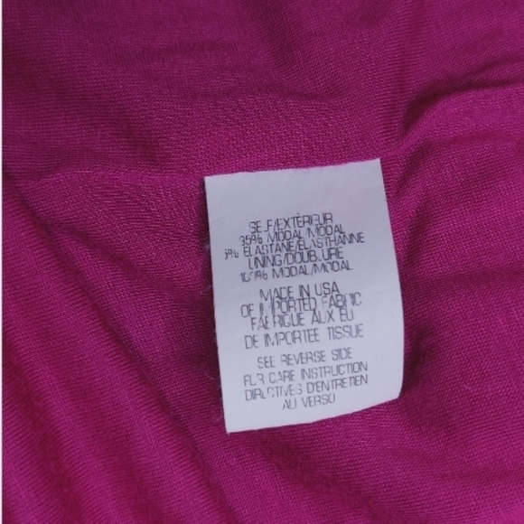 Theory Jaysa K Sulla Cowl Neck Stretch Knit Dress Size Medium Fuchsia Vintage - Picture 7 of 9